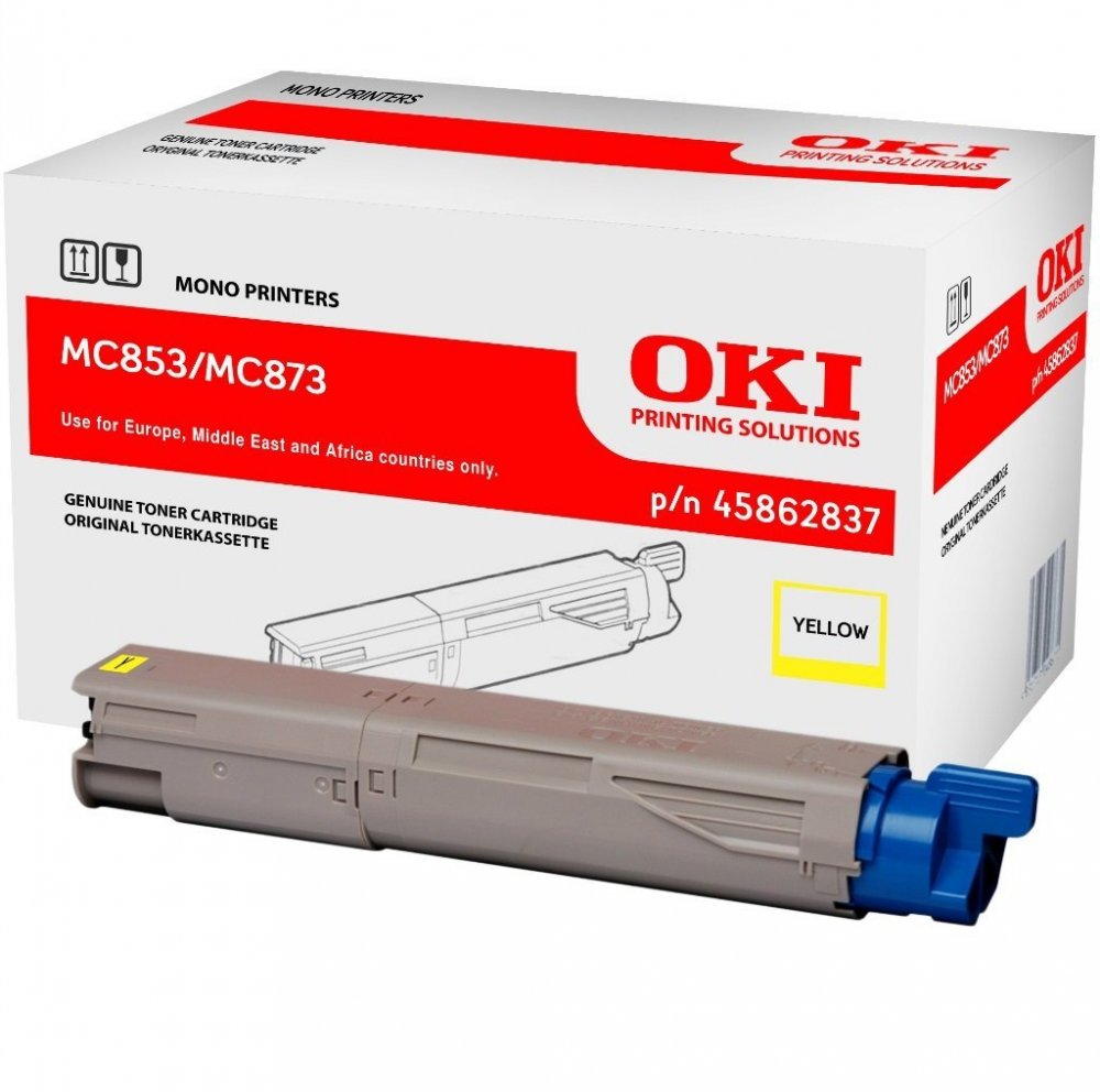 Toner Oki (45862837), 7300 stron, yellow (żółty)