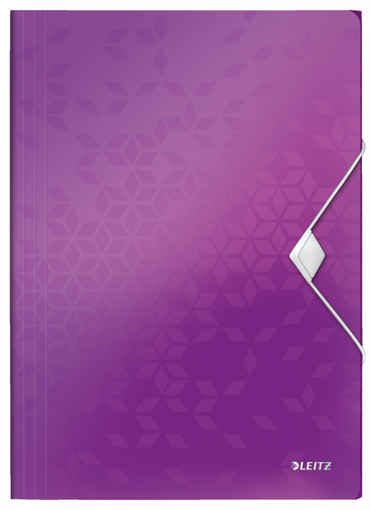 Teczka plastikowa z gumką Leitz Wow, A4, 15mm, fioletowy