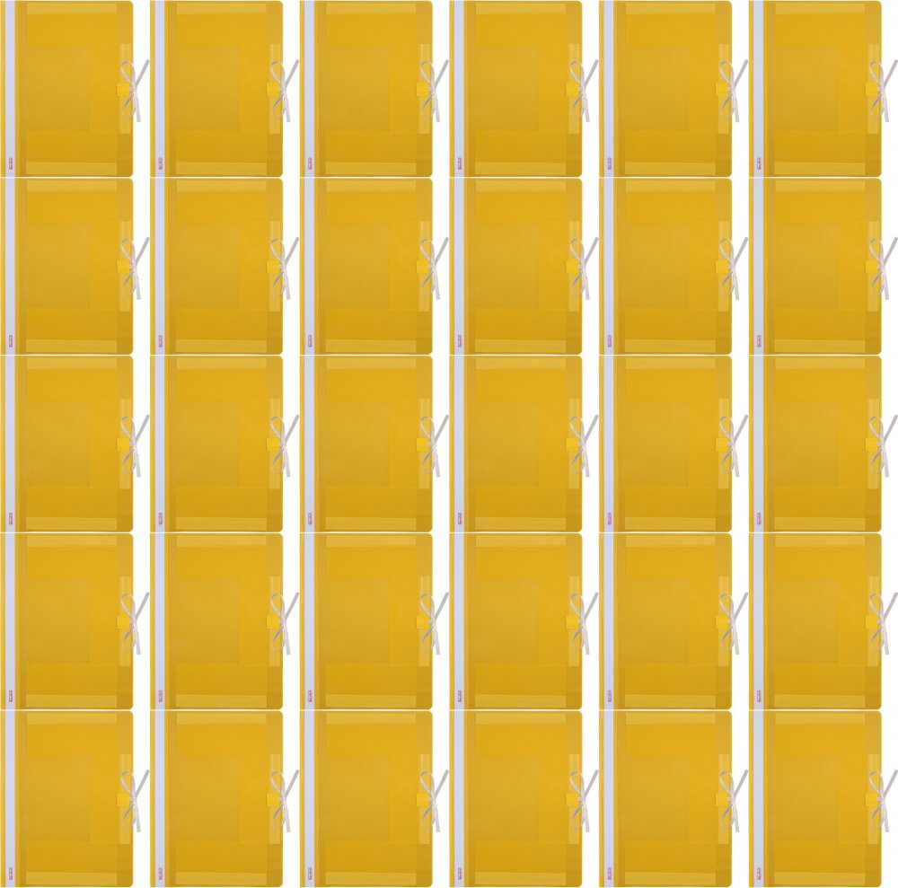 100x Teczka wiązana Biurfol, A4, plastikowa, żółty