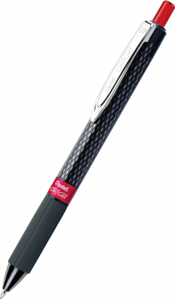 Długopis żelowy automatyczny Pentel, OH! Gel K497, 0.7mm, czerwony