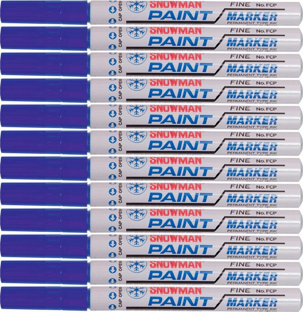 12x Marker olejowy Snowman, średni, okrągła, niebieski