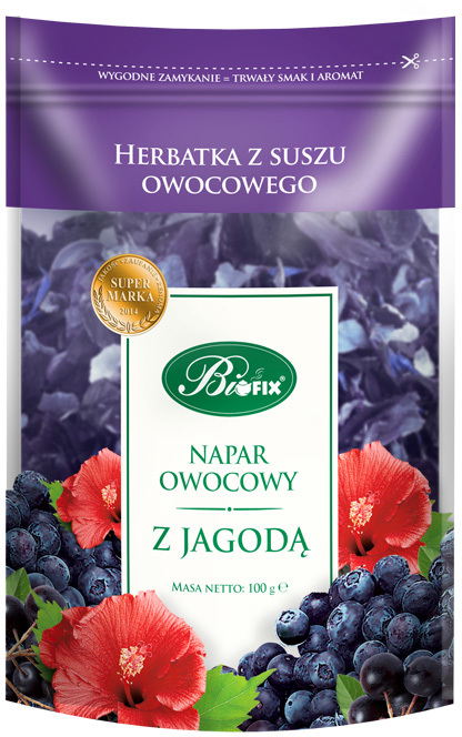 Herbata owocowa z suszu BiFix, owoce jagody, 100g
