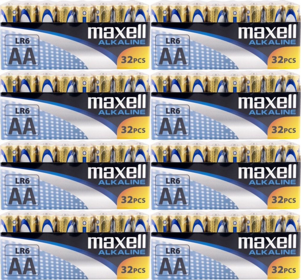 8x Bateria alkaliczna Maxell, AA, 32 sztuki