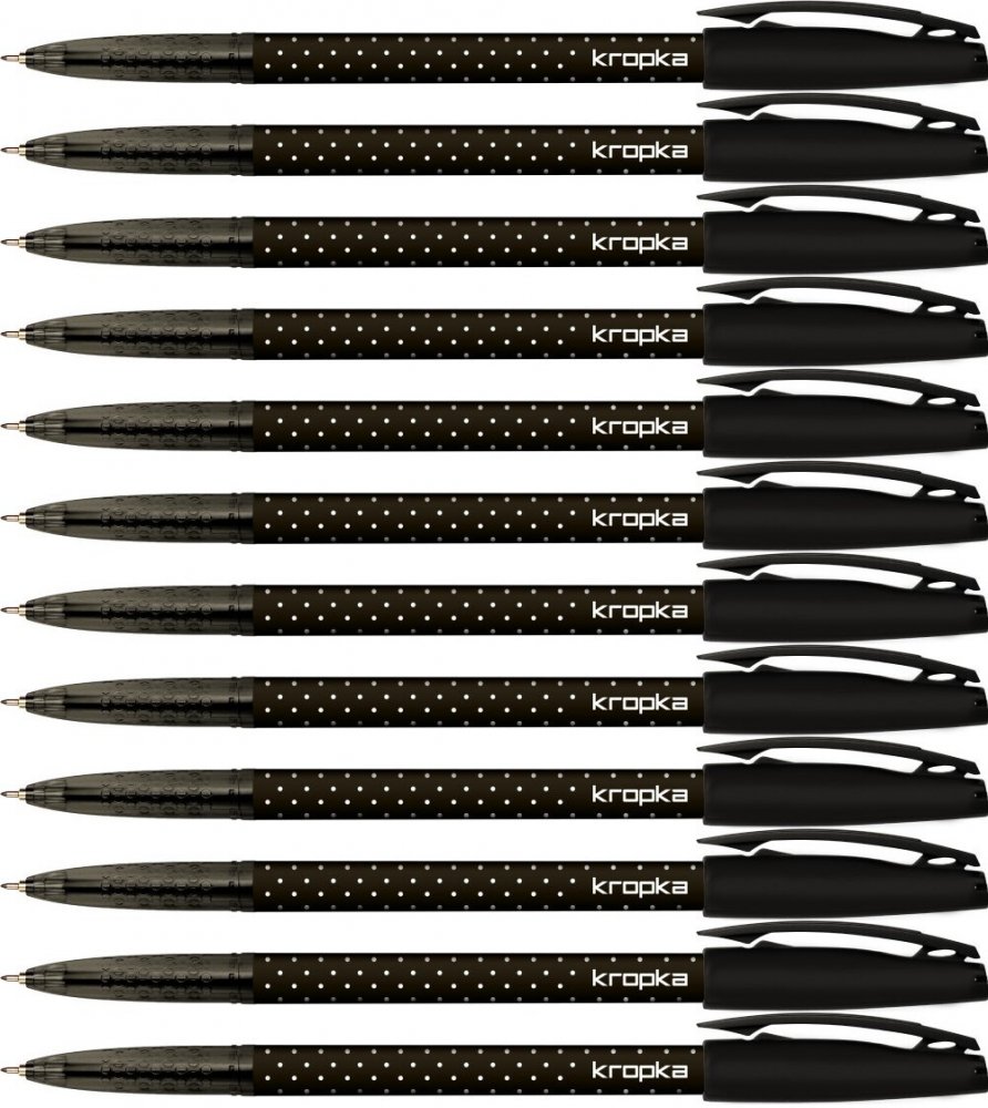 12x Długopis Rystor, Kropka, 0.5mm, czarny