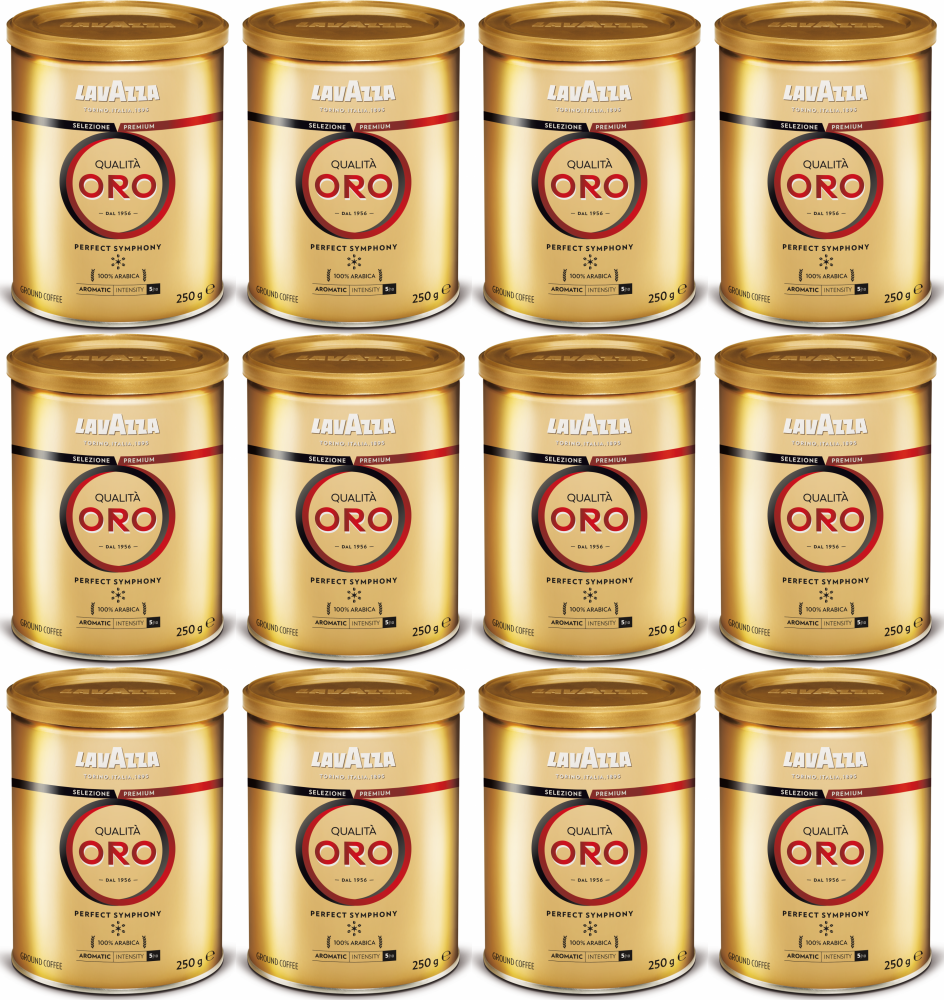 12x Kawa mielona Lavazza Qualita Oro, puszka, 250g