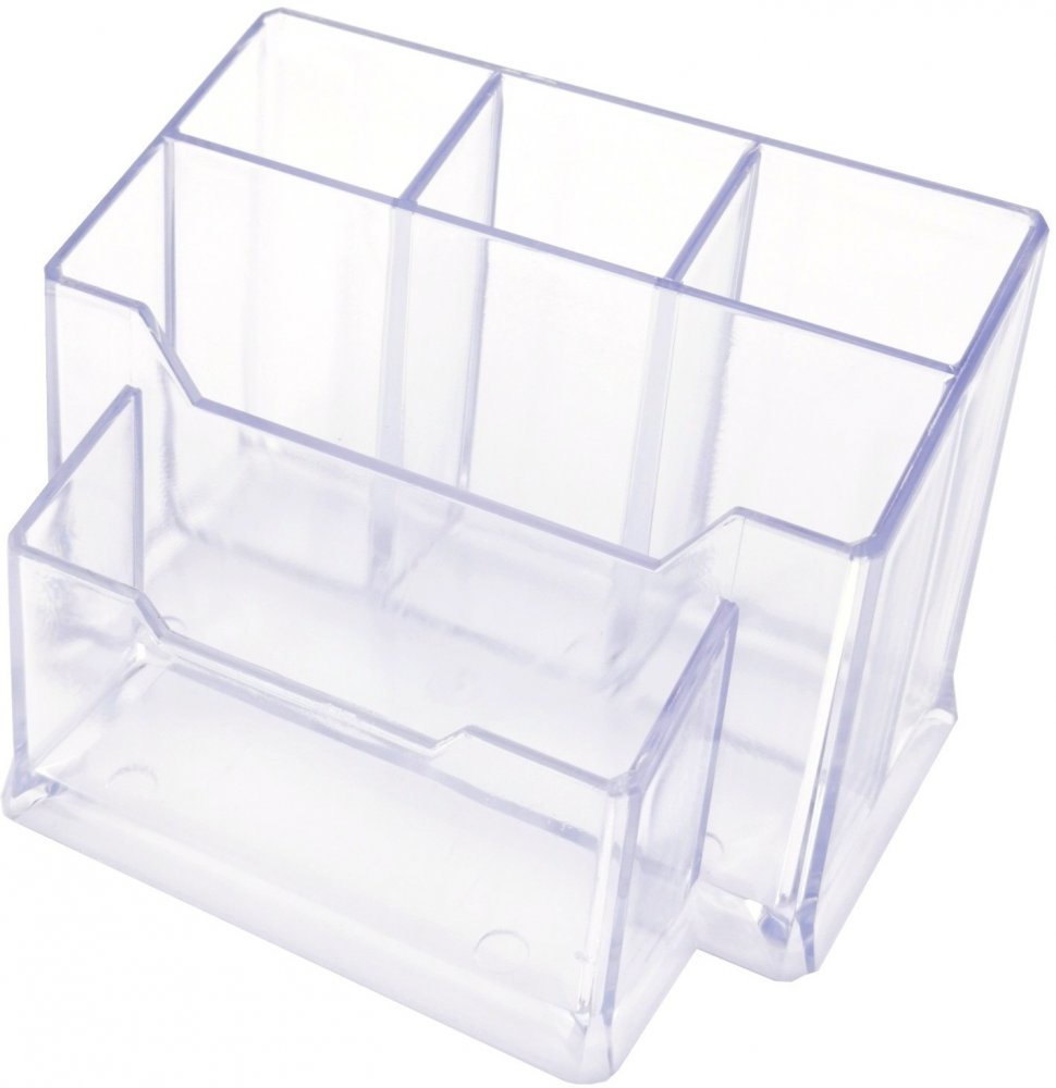 Przybornik na biurko D.Rect No.0080, 150x105x95mm, przezroczysty