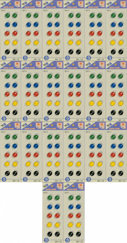 20x Magnesy do tablic 15 mm, 10 sztuk, mix kolorów