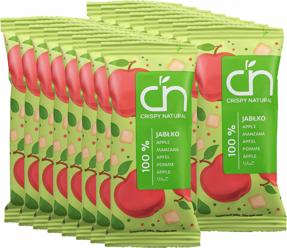 16x Suszone owoce Crispy Natural 100% Jabłko, kostki, 12g