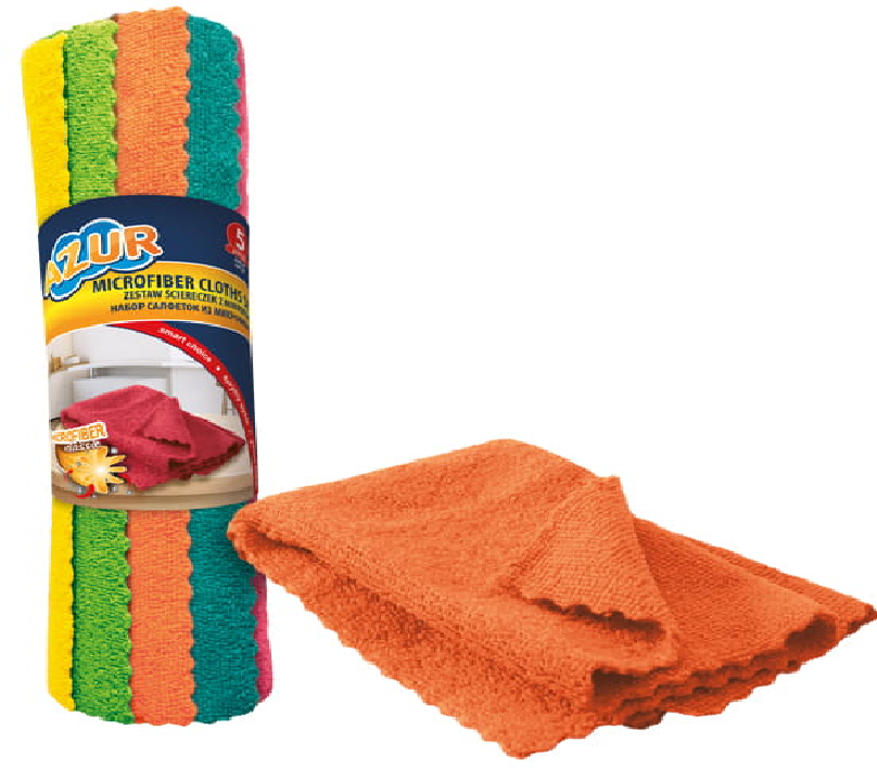 Ściereczka z mikrofibry Azur, 30x30cm, 5 sztuk, mix kolorów