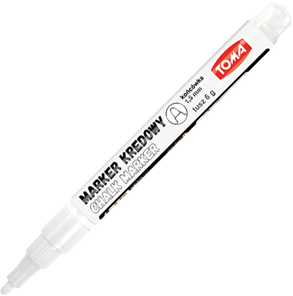Marker kredowy Toma TO-293, okrągła, 1.5mm, 6g, biały