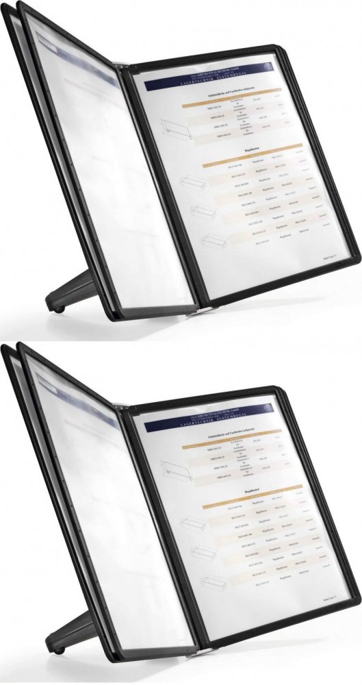 2x System paneli informacyjnych Durable Sherpa Soho Table 5, stołowy, A4, 5 paneli, czarny