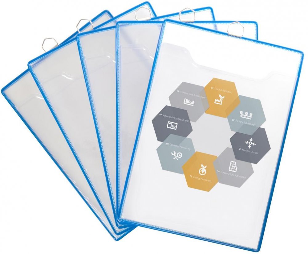 Kieszeń na dokumenty Tarifold, z uszkiem, A4, 5 sztuk, niebieski