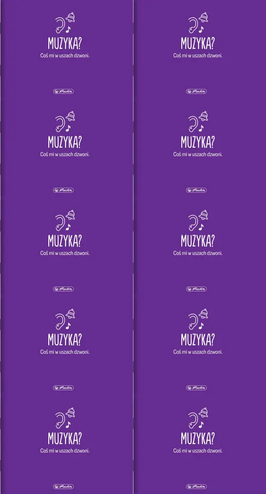 10x Zeszyt przedmiotowy w pięciolinię Herlitz Muzyka (zeszyt do nut), A5, 16 kartek, fioletowy