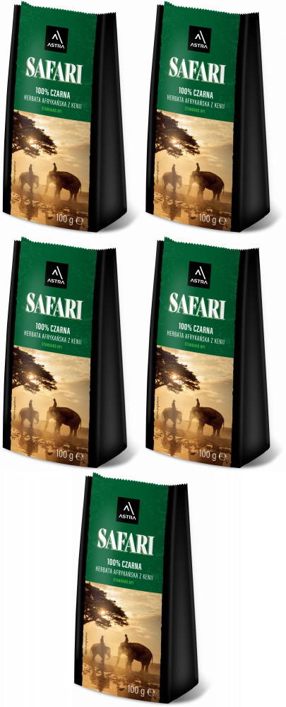 5x Herbata czarna liściasta Astra Safari, 100g