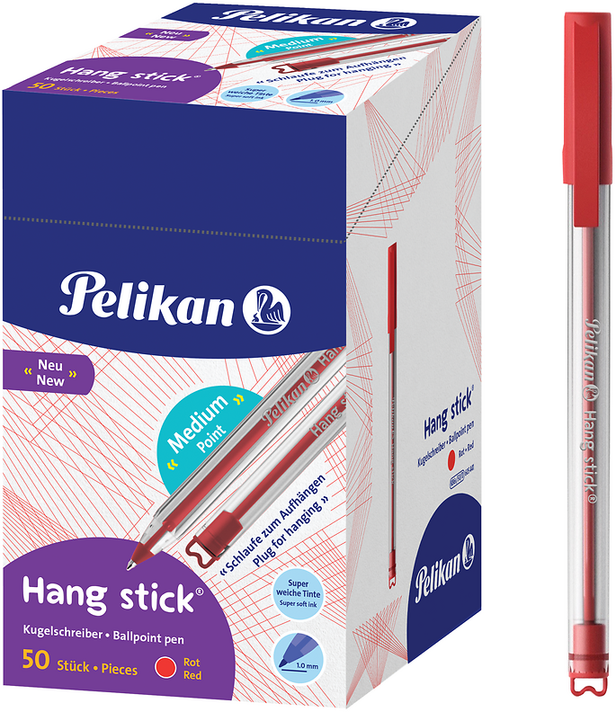 Długopis Pelikan Hang Stick 50szt czerwony