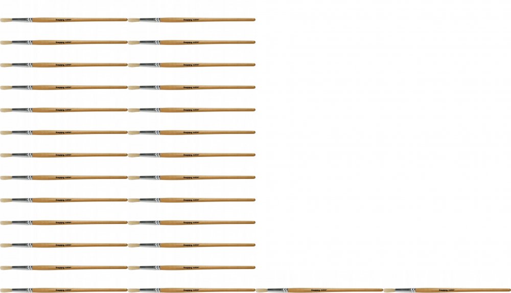 36x Pędzel szkolny Happy Color, nr 8, okrągły, 1 sztuka