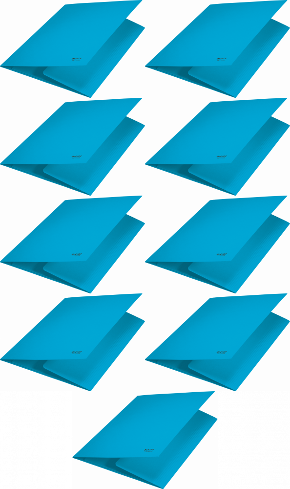 9x Teczka na dokumenty Leitz Recycle, A4, kartonowa, 2mm, niebieski