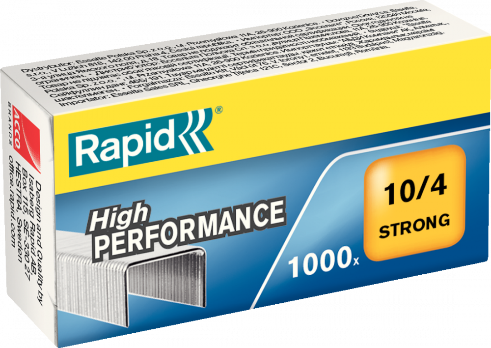 Zszywki Rapid Strong, 10/4 1M, 1000 sztuk, srebrny