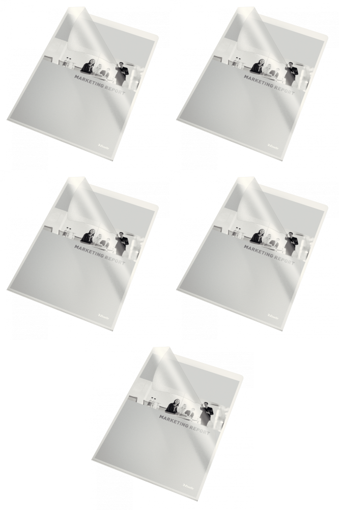 5x Ofertówki groszkowe Esselte, A4, 115μm, 10 sztuk, transparentny