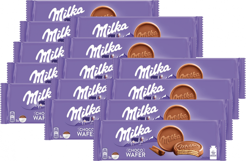 14x Wafle Milka Choco Wafer, kakaowy, 150g