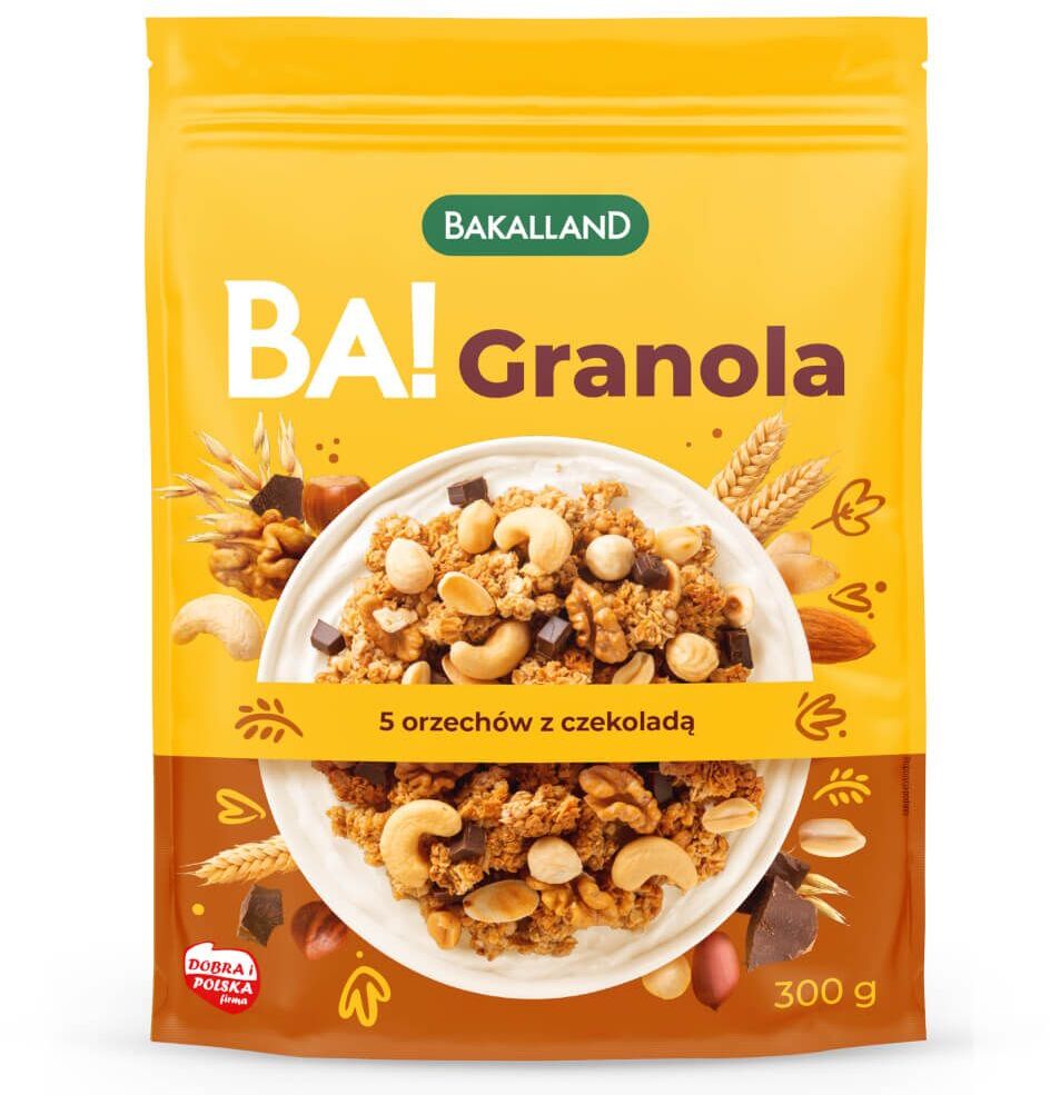 Granola Bakalland BA! 5 orzechów z czekoladą, 300g