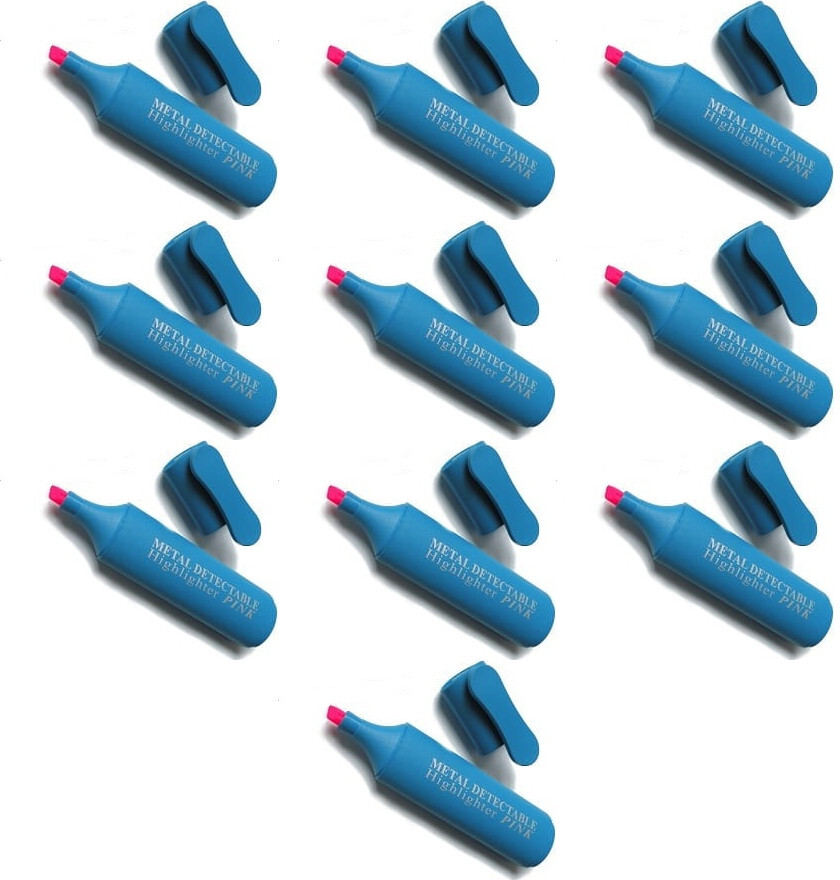 10x Zakreślacz wykrywalny Prohaccp P0556, obudowa niebieska, wkład różowy