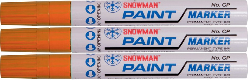 3x Marker olejowy Snowman, gruby, okrągła, pomarańczowy