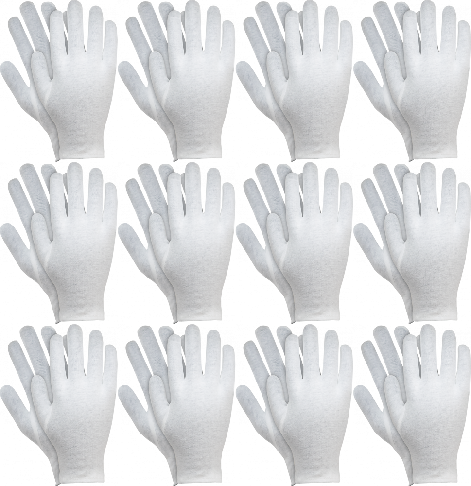12x Rękawice robocze Reis RWKB W, tkaninowe, rozmiar M, biały