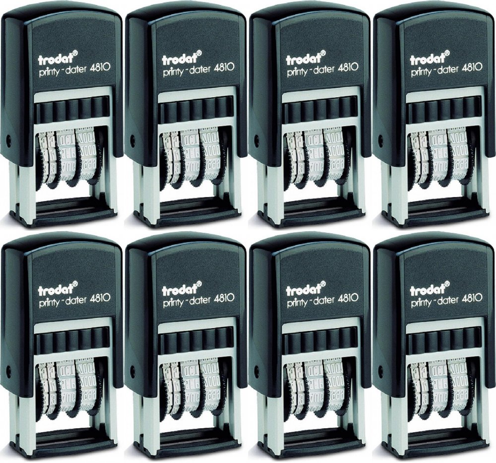 8x Datownik Trodat 4810, wersja ISO, czarny