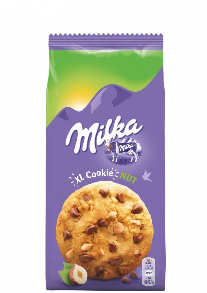 Ciastka Milka XL Cookies, z czekoladą i orzechami laskowymi, 184g