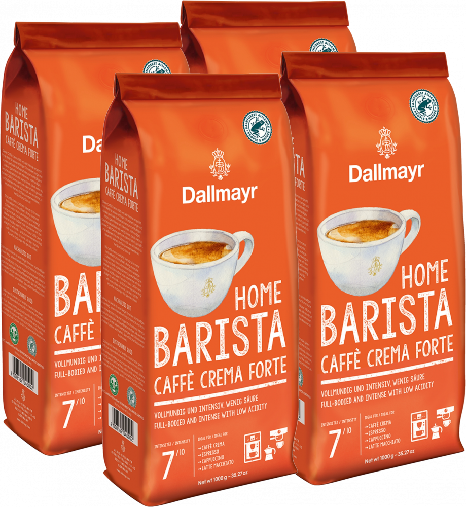 4x Kawa ziarnista Dallmayr Home Barista Crema Forte, 1kg