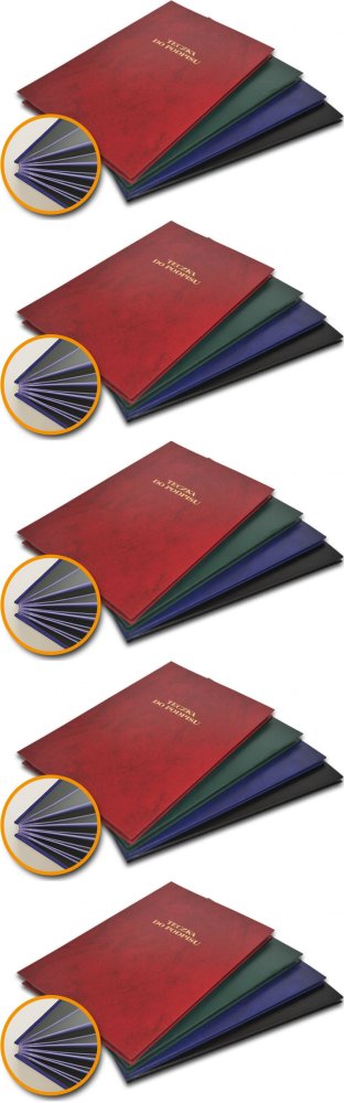 5x Teczka do podpisu Barbara, A4, 8 kart, bordowy