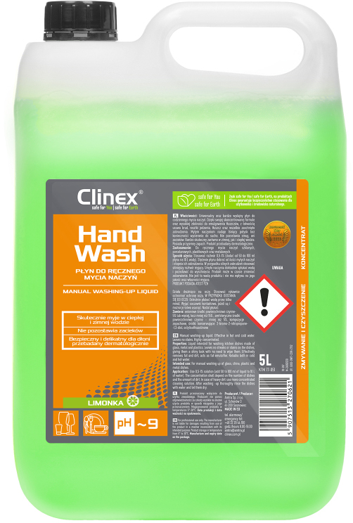 Płyn do naczyń Clinex Hand Wash, limonka, 5l