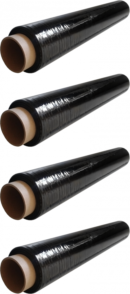 4x Folia zabezpieczająca stretch Emerson, 0.5 x 158m, 1.65kg, 23 μm, czarny