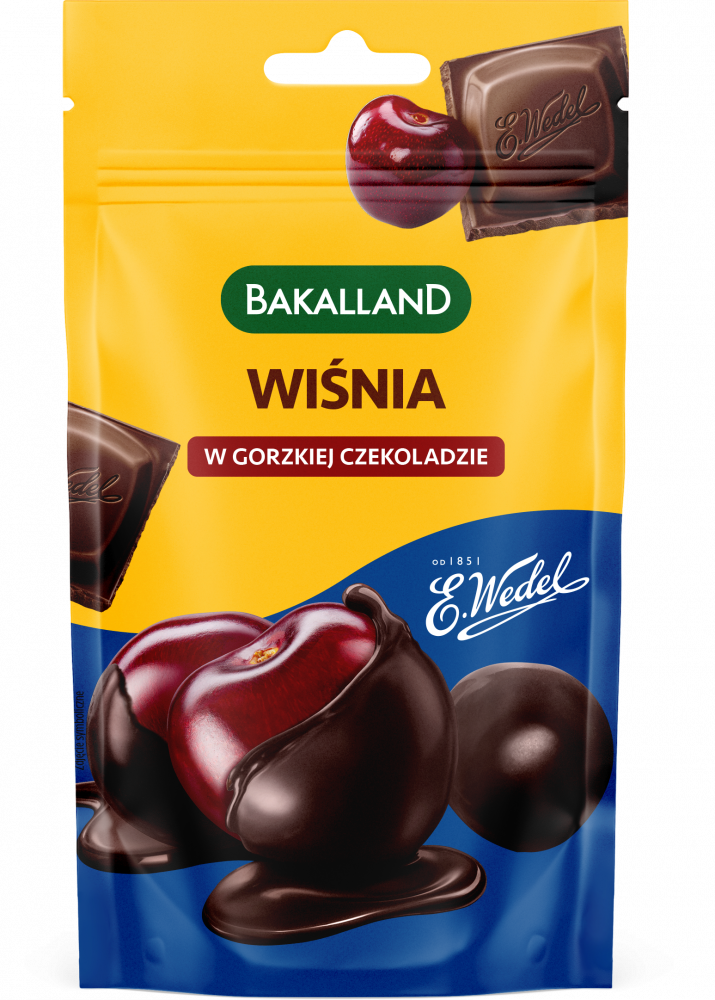 Wiśnie Bakalland, w gorzkiej czekoladzie Wedel, 74g