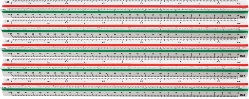 5x Skalówka Leniar Urbanista, 30cm, 1: 20/25/50/100/200/500