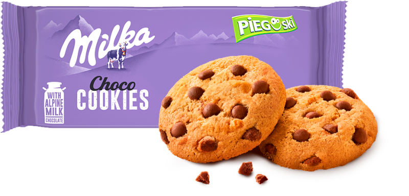 Ciastka Pieguski Milka, z czekoladą, 135g