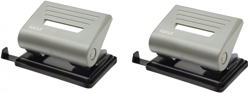 2x Dziurkacz Eagle, 837, do 25 kartek, szary