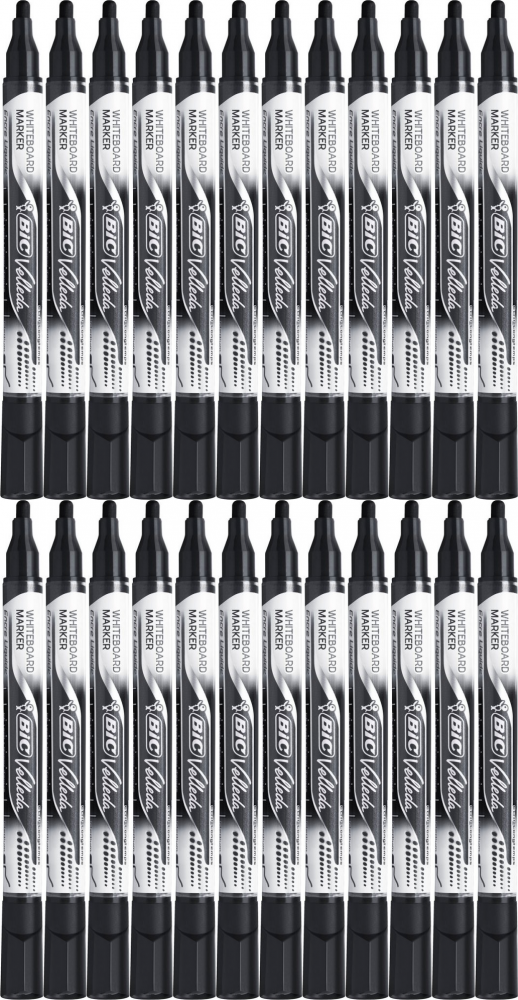 24x Marker suchościeralny BIC Velleda, Liquid Ink Pocket, okrągła, 4.2 mm, czarny
