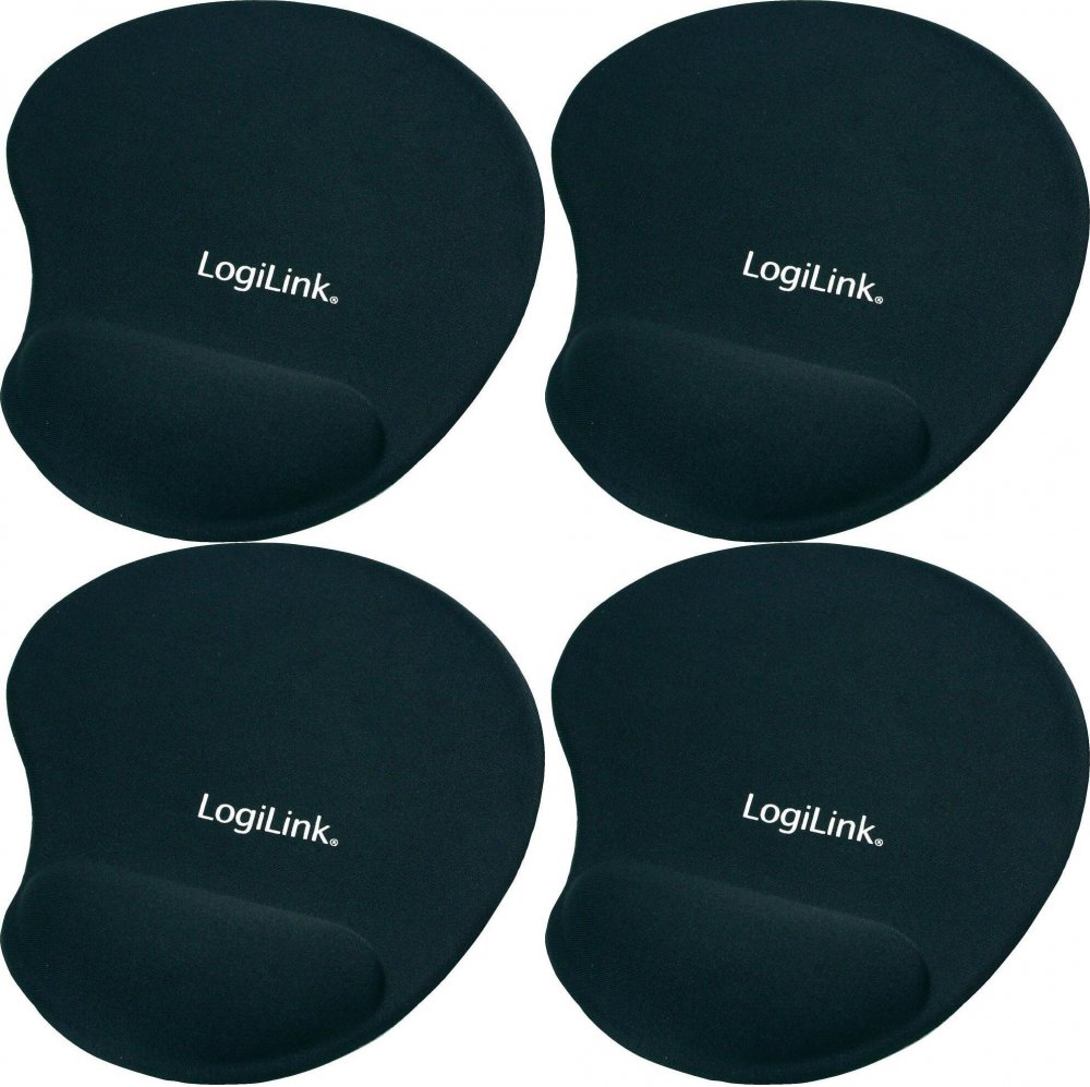 4x Podkładka żelowa pod mysz LogiLink, żelowa, 200x220x20mm, czarny