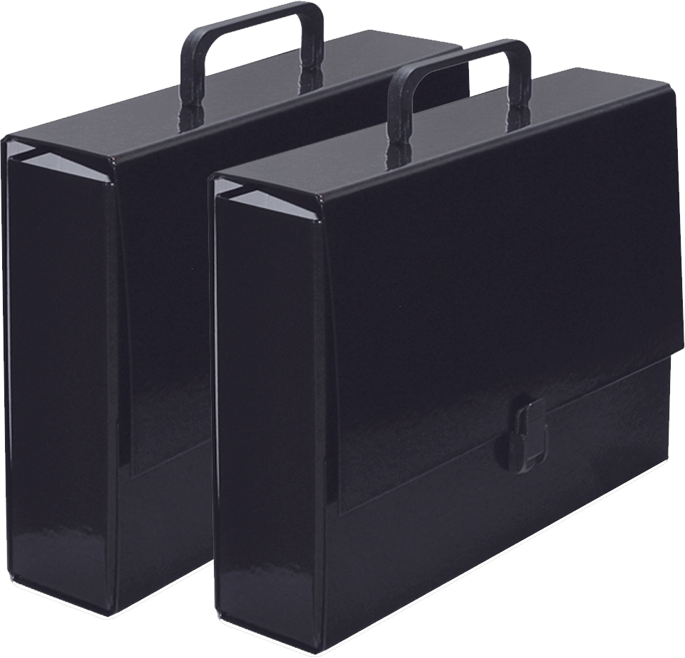 2x Teczka z rączką VauPe Classic II, na klips, A4, 80mm, czarny