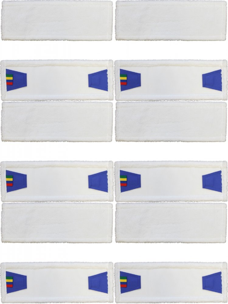 6x Mop płaski z zakładkami z mikrofazy Merida, 40cm, biały - końcówka