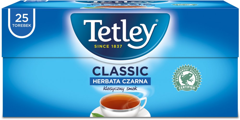 Herbata czarna w torebkach Tetley Classic, 25 sztuk x 1.5g