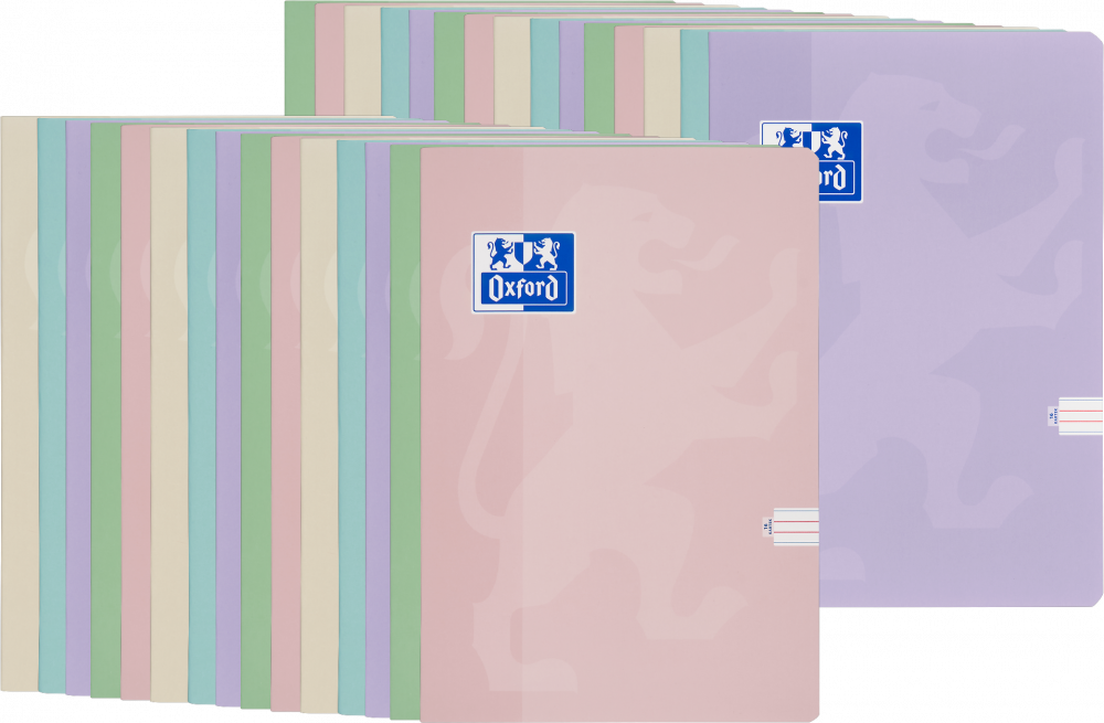 30x Zeszyt w wąskie kolorowe linie Oxford Touch Pastel, A5, miękka oprawa, 16 kartek, mix kolorów pastelowych
