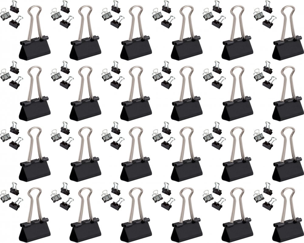 24x Klip biurowy D.Rect, 25 mm, 12 sztuk, czarny