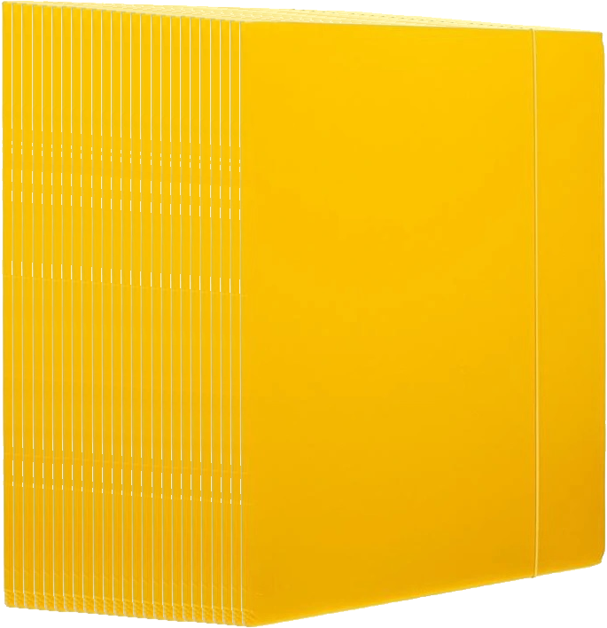 25x Teczka z gumką Barbara, A4, klejona, lakierowana, żółty