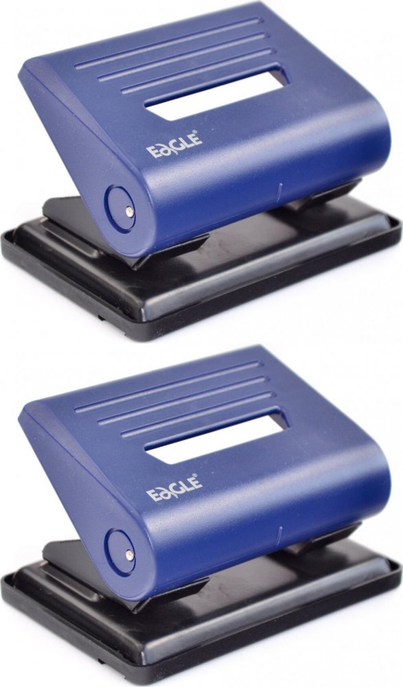 2x Dziurkacz Eagle, 837, do 25 kartek, niebieski