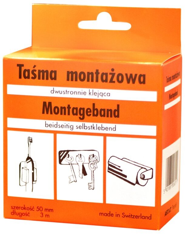 Taśma montażowa Astat, dwustronna, piankowa, 50mm x 3m, biały