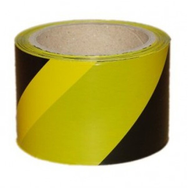 Taśma ostrzegawcza Dalpo, 75mmx100m, czarno-żółty