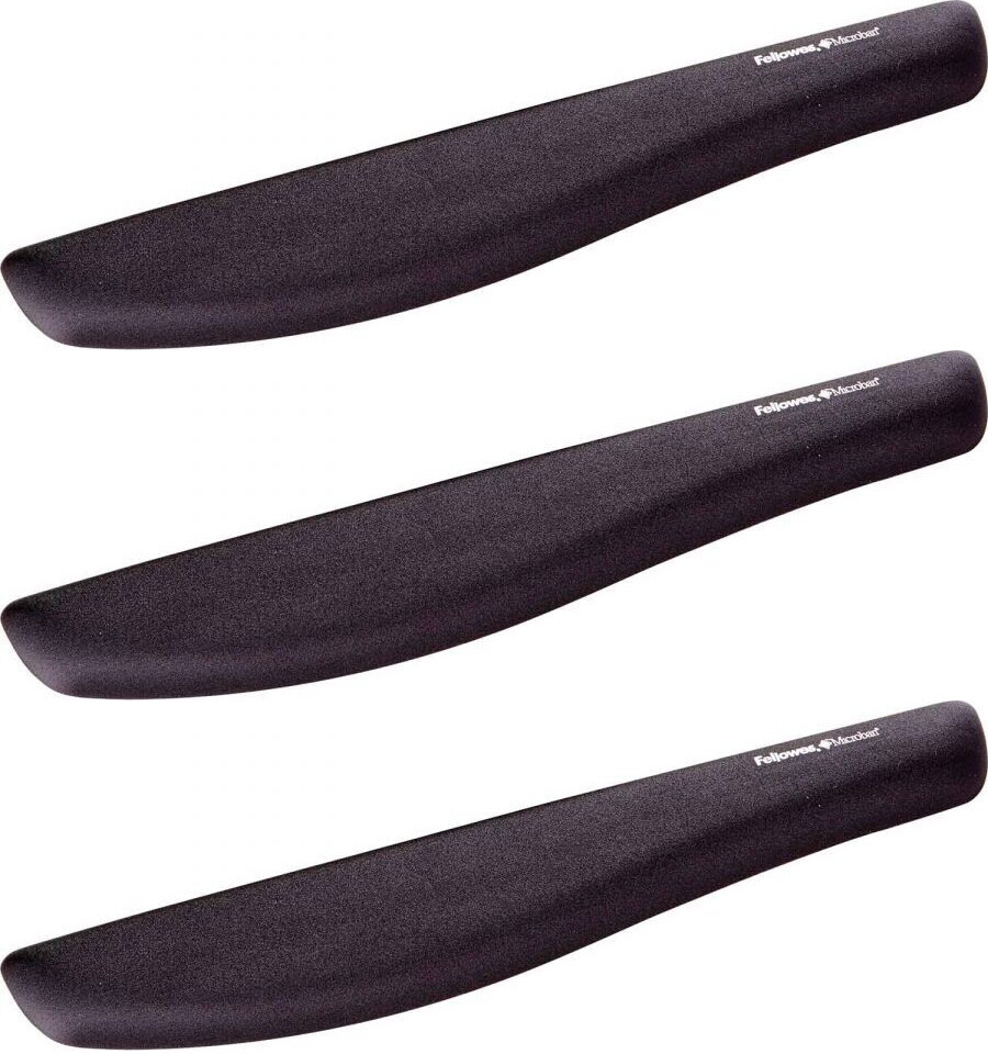 2x Podkładka przed klawiaturę Fellowes PlushTouch , 475x62x15mm, czarny